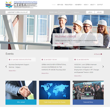Создание сайта Канадской деловой ассоциации в России и Евразии